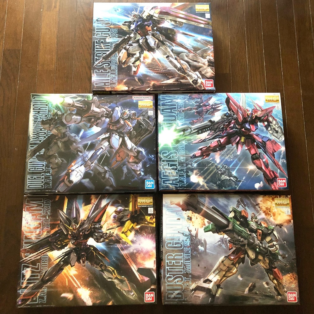 BANDAI - ガンダムSEED　MG 1/100　地球連合軍製ガンダム ５種
