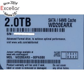 ウェスタンデジタル(Western Digital)のWestern Digital製HDD　WD20EARX　2TB SATA600(PC周辺機器)