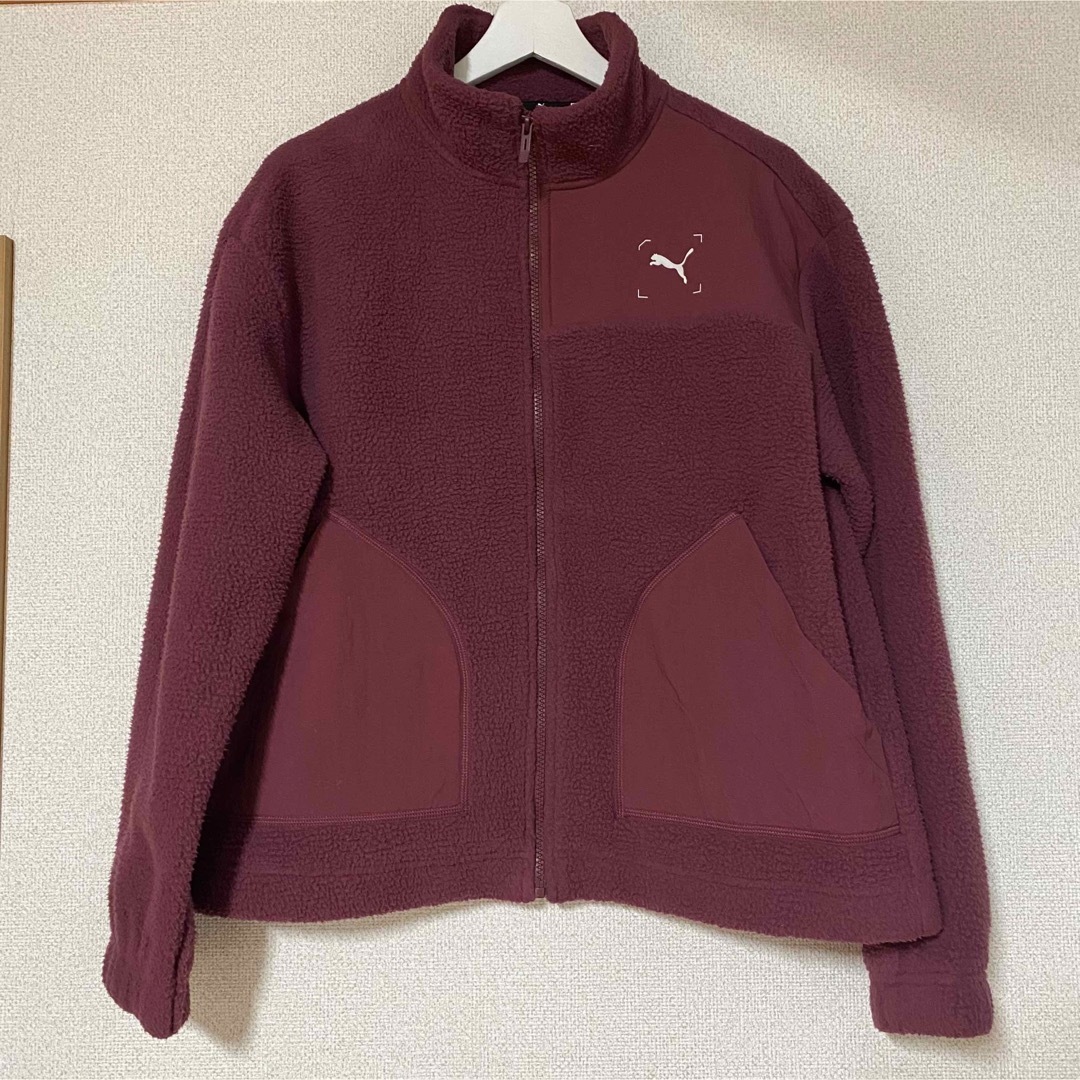 PUMA(プーマ)のプーマ ボア ジャケット フルジルップ フリース ボルドー 赤 XL レディースのジャケット/アウター(ブルゾン)の商品写真