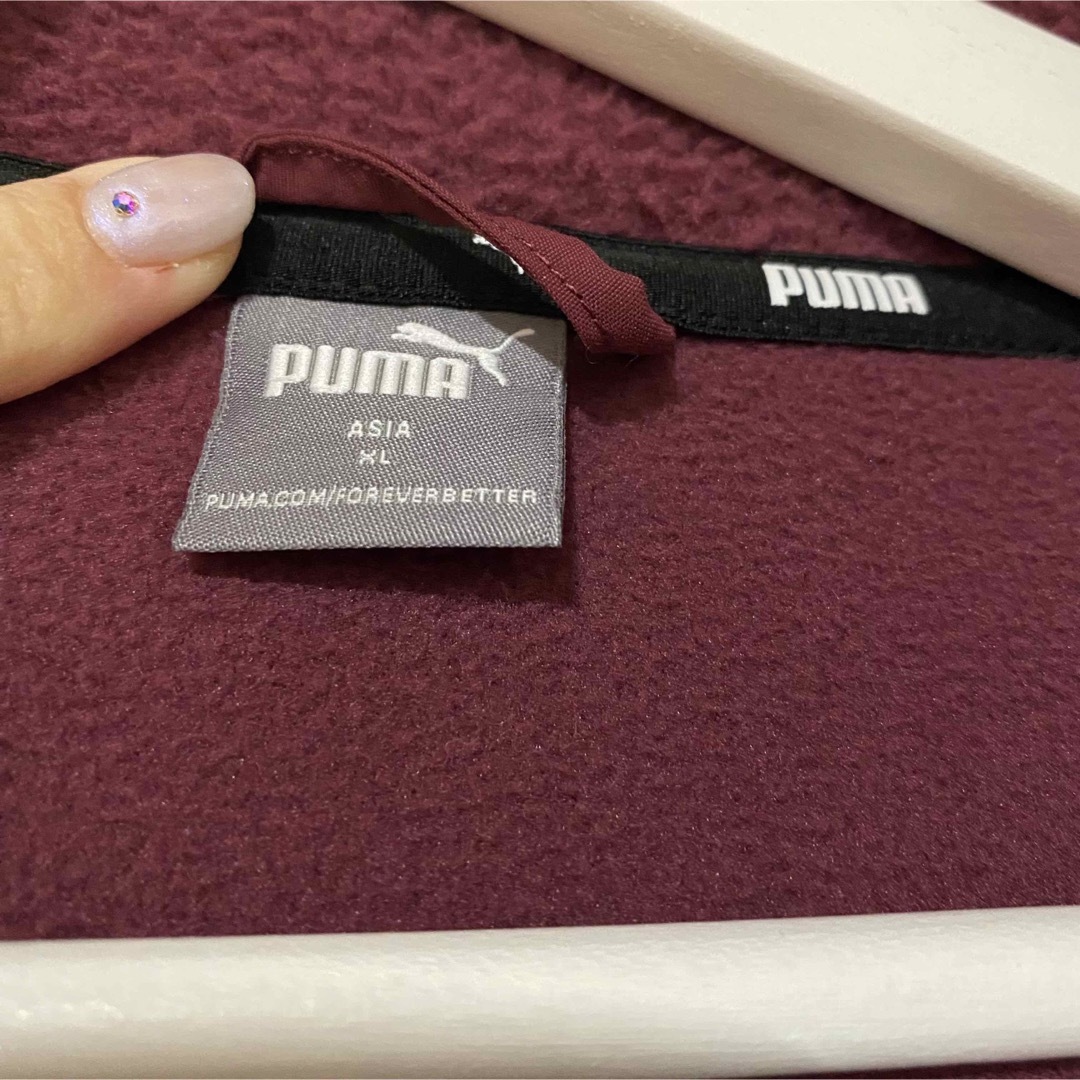 PUMA(プーマ)のプーマ ボア ジャケット フルジルップ フリース ボルドー 赤 XL レディースのジャケット/アウター(ブルゾン)の商品写真