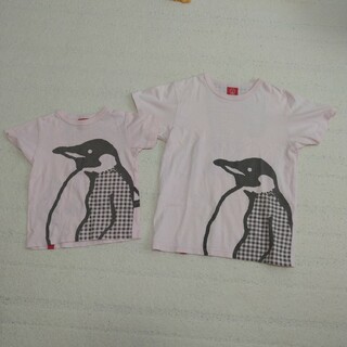 オジコ(OJICO)のオジコ 親子おそろい ペンギン ピンク 6a レディースMサイズ(Tシャツ/カットソー)