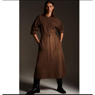 ザラ(ZARA)のザラ　ニットワンピース　ブラウン　茶色　ロングワンピース　長袖(ロングワンピース/マキシワンピース)