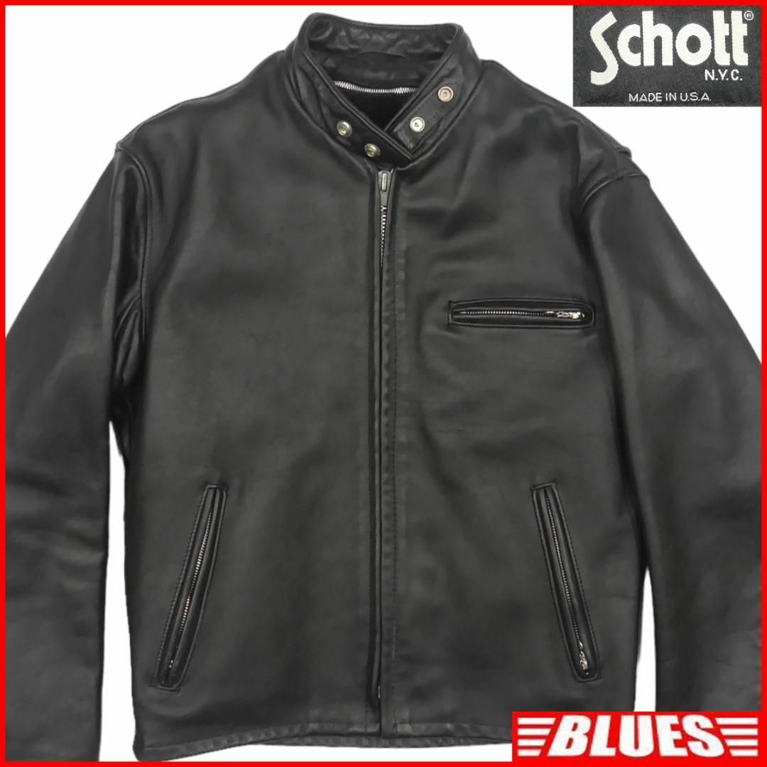 schott(ショット)のSchott ショット XL ライダースジャケット 42 シングル JJ703 メンズのジャケット/アウター(ライダースジャケット)の商品写真