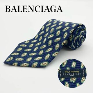 バレンシアガ(Balenciaga)のバレンシアガ ネクタイ 総柄 ネイビー シルク100％(ネクタイ)