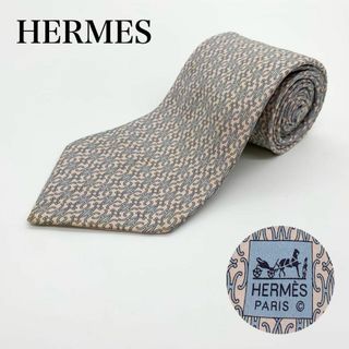 エルメス(Hermes)のエルメス ハイブランドネクタイ 総柄 Hロゴ ピンク シルク100％(ネクタイ)