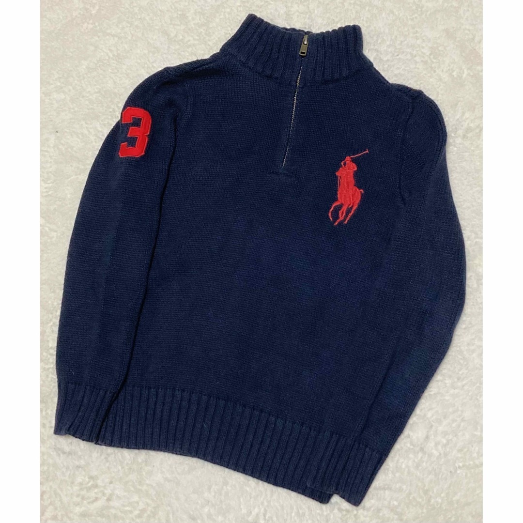 POLO RALPH LAUREN(ポロラルフローレン)のポロラルフローレン ハーフジップニット ビッグボニー 130 キッズ/ベビー/マタニティのキッズ服男の子用(90cm~)(ニット)の商品写真