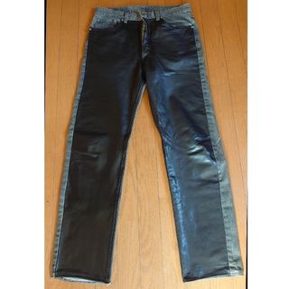 エーアンドジー(A&G)の希少　A＆G 　LEVI'S　501 リメイク デニム　レザー　シルバー(デニム/ジーンズ)