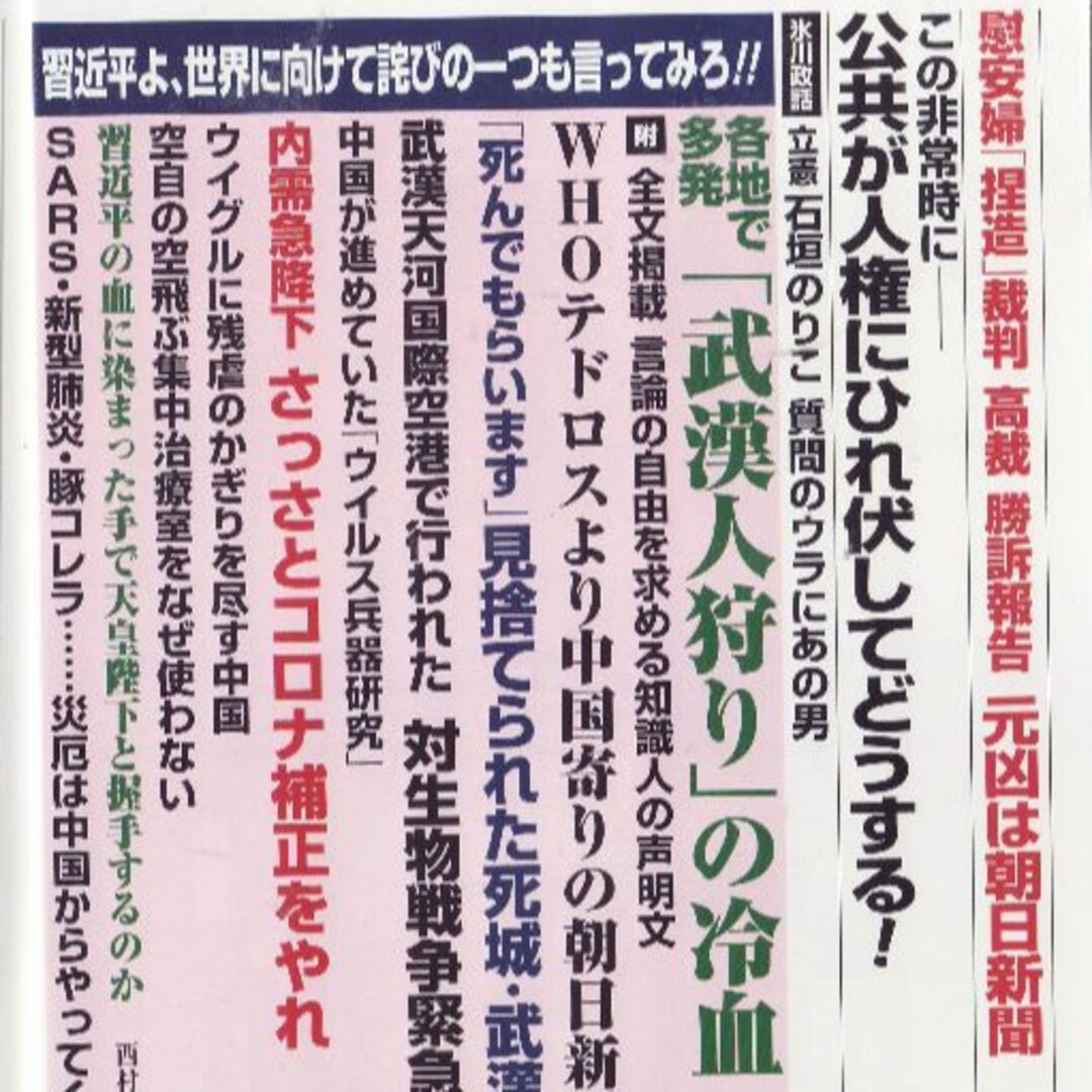 習近平よ世界に向けて詫びの一つも言ってみろ エンタメ/ホビーの雑誌(ニュース/総合)の商品写真