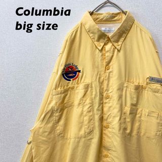 コロンビア(Columbia)のコロンビア　長袖シャツ　フィッシングシャツ　PFG 内メッシュ　男女兼用　黄色(シャツ)