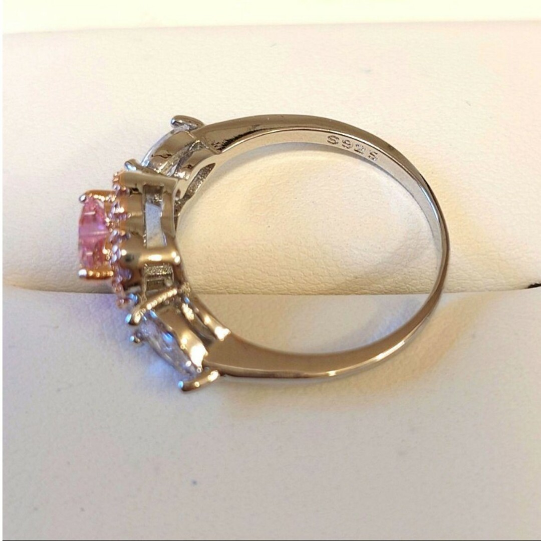 766 高級 sona ダイヤモンド リング ハート ピンク パヴェ レディースのアクセサリー(リング(指輪))の商品写真
