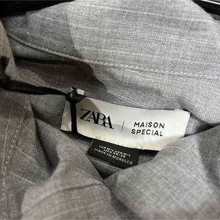 MAISON SPECIAL×ZARA ストライプネクタイシャツグレーM L美品