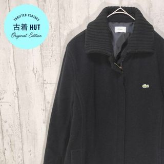 ラコステ(LACOSTE)のLACOSTE　ウールジャケット　襟ニット　ワンポイントロゴ　厚手　日本製　古着(ブルゾン)