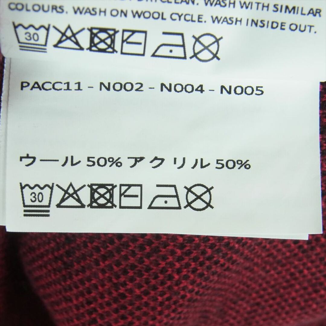 M肩幅ラスベート PACCBET 22AW PACC11-N002-N004-N005 アーガイル 長袖 ニット ポロ プルオーバ― セーター エンジ系 M