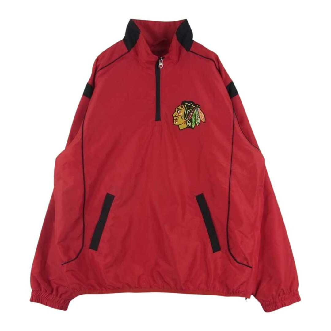 ジースリー Carl Banks NHL Chicago Blackhawks シカゴ ブラックホークス ハーフジップ ジャケット レッド系 L約66cm袖丈