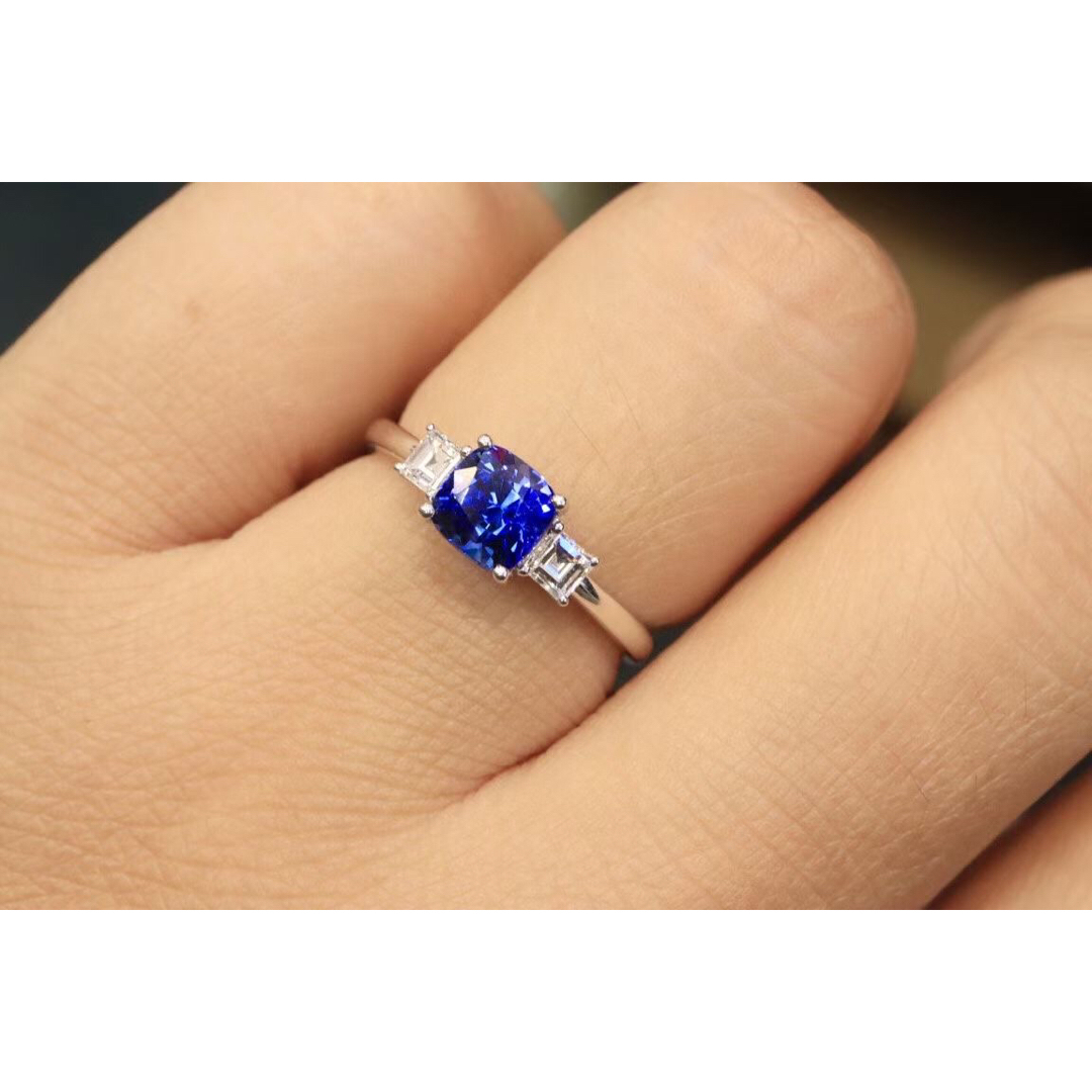 天然 ロイヤルブルーサファイア ダイヤ リング1.18ct k18 f レディースのアクセサリー(リング(指輪))の商品写真