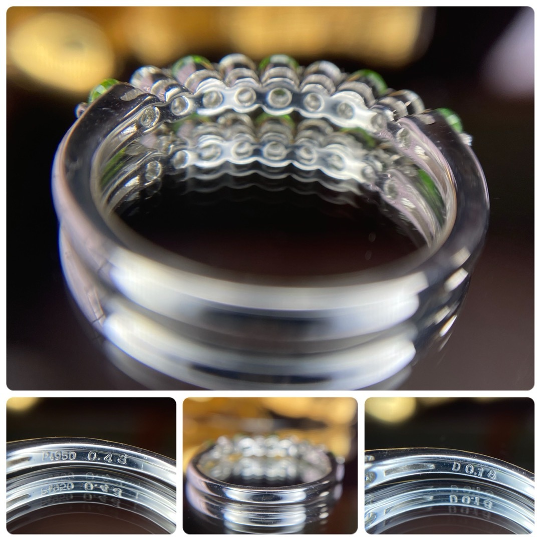 『専用です』天然非加熱デマントイドガーネット ダイヤモンド 計0.61ct レディースのアクセサリー(リング(指輪))の商品写真