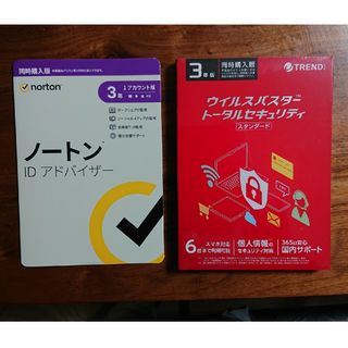 トレンドマイクロ(Trend Micro)のウイルスバスター　3年　ノートンIDアドバイザー 3年　新品未使用　2点セット(PC周辺機器)