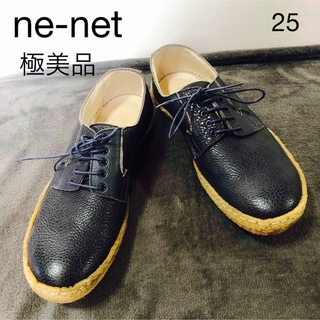 ネネット(Ne-net)の極美品ne-netレザー、革靴　紺色(ドレス/ビジネス)