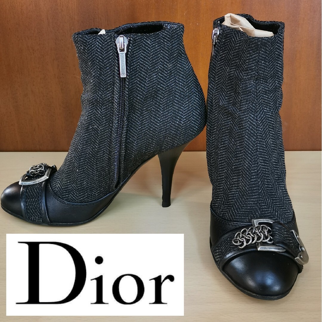 245cm状態Christian Dior ディオール ショートブーツ ブーツ ハイヒール ピ