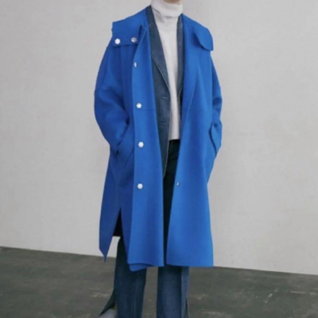 LE CIEL BLEU - ルシェルブルー Hooded Over Coat 青 の通販 by LE CIEL BLEU - ルシェルブルー Hooded Over Coat 青 の通販 by