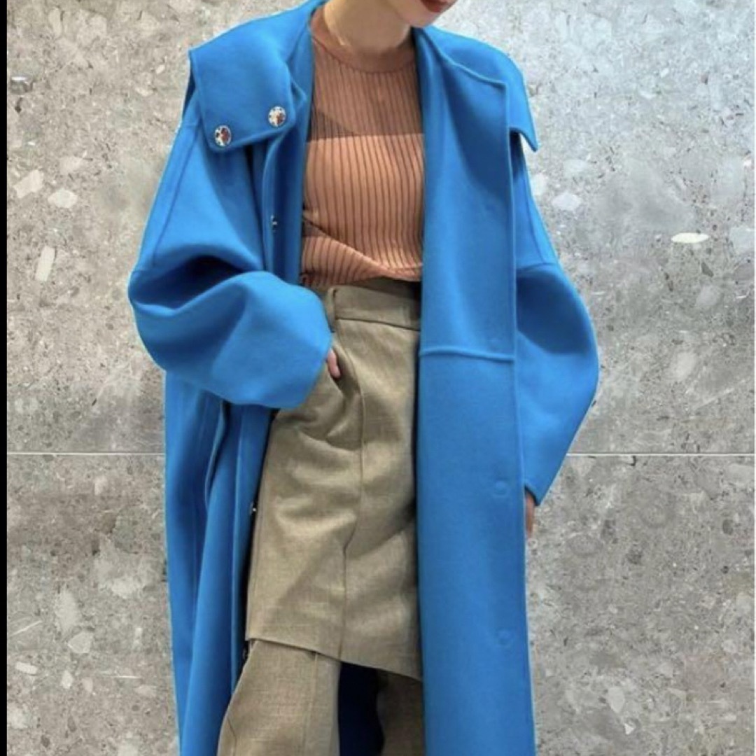 LE CIEL BLEU - ルシェルブルー Hooded Over Coat 青 の通販 by LE CIEL BLEU - ルシェルブルー Hooded Over Coat 青 の通販 by