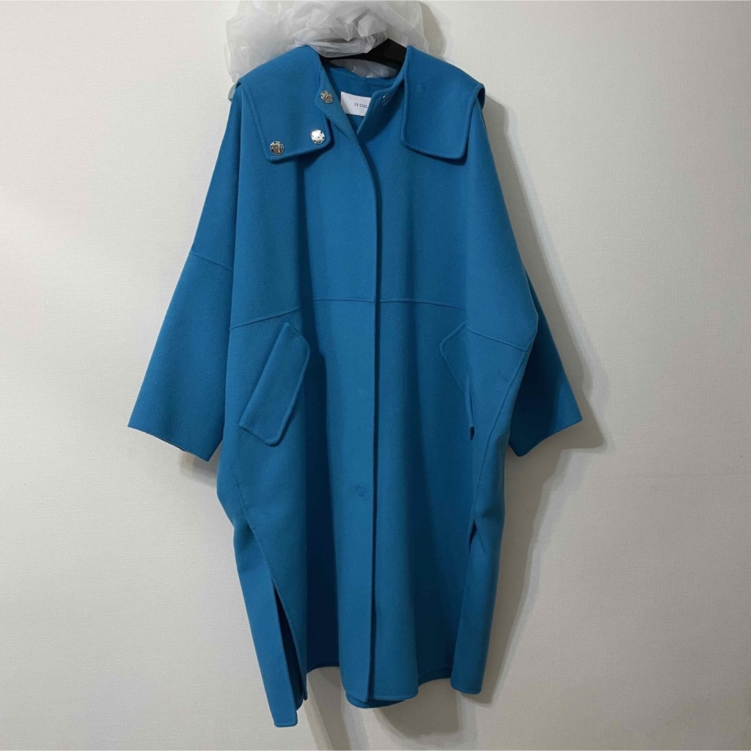 LE CIEL BLEU - ルシェルブルー Hooded Over Coat 青 の通販 by LE CIEL BLEU - ルシェルブルー Hooded Over Coat 青 の通販 by