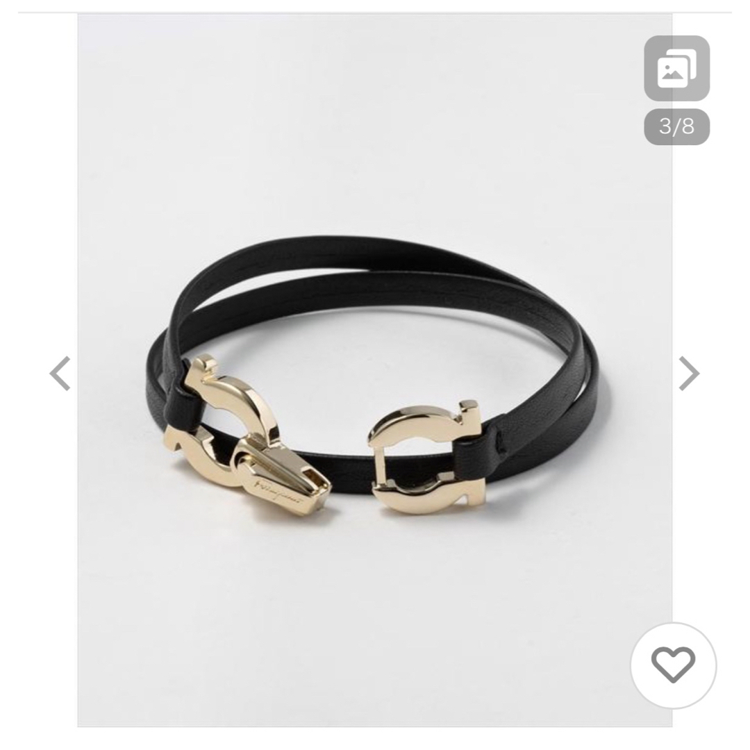 Salvatore Ferragamo(サルヴァトーレフェラガモ)のフェラガモ　ダブルラップブレスレット　レザー　美品 レディースのアクセサリー(ブレスレット/バングル)の商品写真