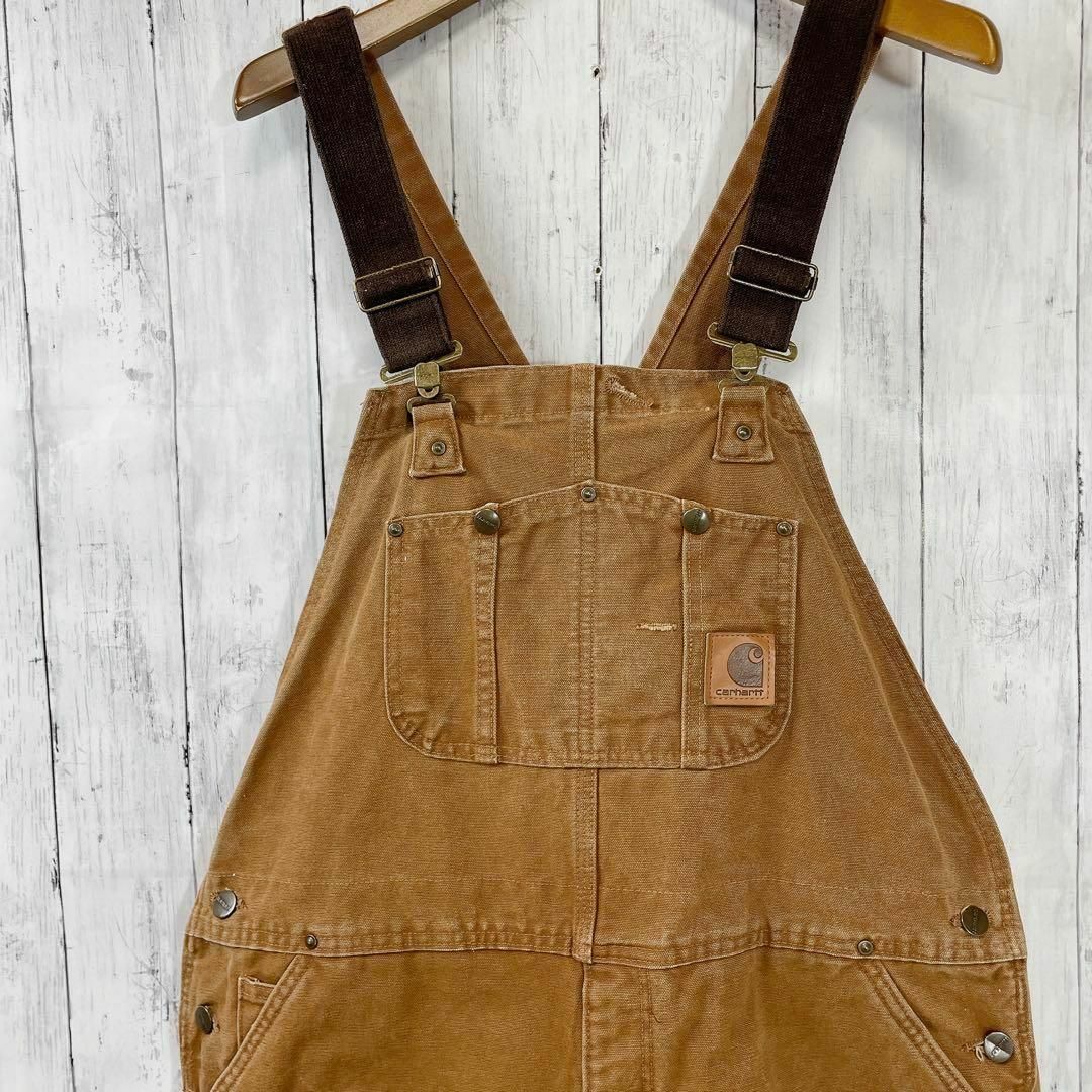 carhartt(カーハート)のビッグサイズダックオーバーオール　サイズ2ＸＬ　ウエスト106センチメンズ古着 メンズのパンツ(サロペット/オーバーオール)の商品写真