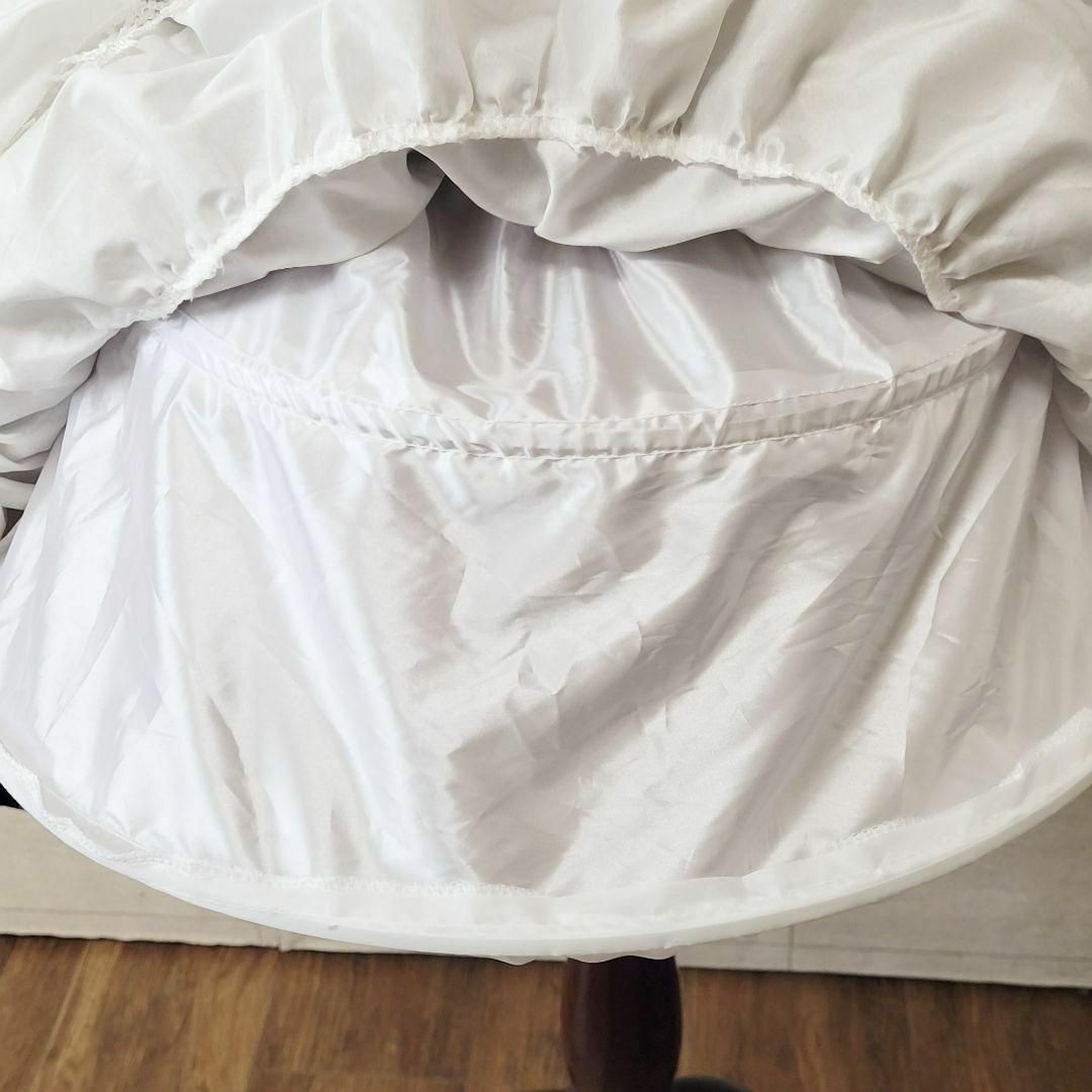 星や月のレースが可愛い　パニエ　ワイヤー入り  ロリータワンピースに　白　50㎝ レディースのスカート(ひざ丈スカート)の商品写真