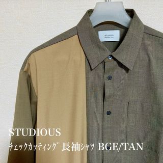 ステュディオス(STUDIOUS)の【美品】 STUDIOUS チェックカッティングシャツ 長袖(シャツ)