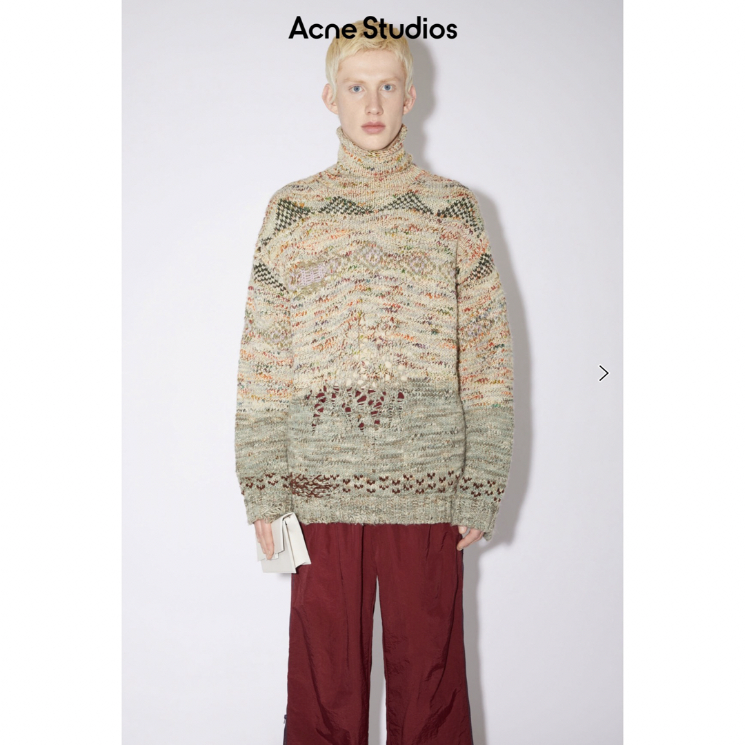 定価74300円23aw Acne studiosロールアップニット74300円