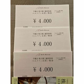 ベルメゾン(ベルメゾン)の千趣会　株主優待　¥12,000分(ショッピング)