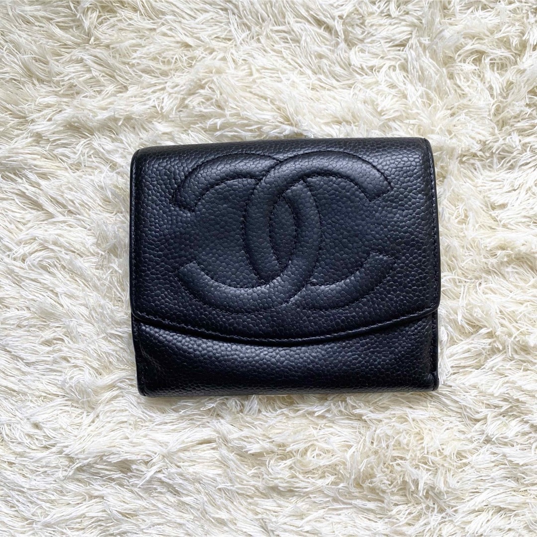 CHANEL(シャネル)のCHANEL✨シャネル デカココ キャビアスキン ミニウォレット 財布 レディースのファッション小物(財布)の商品写真