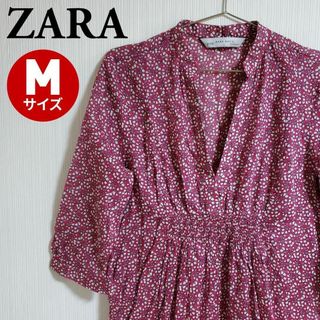 ザラ(ZARA)のZARA BASIC ザラベーシック ワンピース 花柄  レディース【k43】(ミニワンピース)