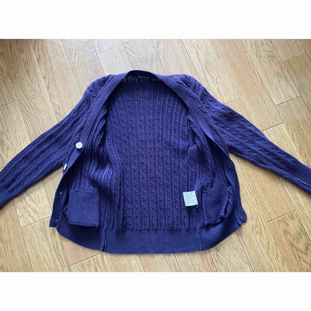 Ralph Lauren(ラルフローレン)のRALPH LAUREN定番ボタンダウンシャツ紺カーディガン2枚セット100cm キッズ/ベビー/マタニティのキッズ服男の子用(90cm~)(カーディガン)の商品写真