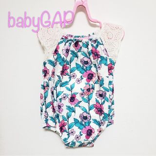 ベビーギャップ(babyGAP)の【90】ベビーギャップ　花柄　ロンパース　カバーオール(Tシャツ/カットソー)