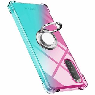 Xperia 1 IV ケース リング クリア TPU シリコン リング付き 薄(その他)