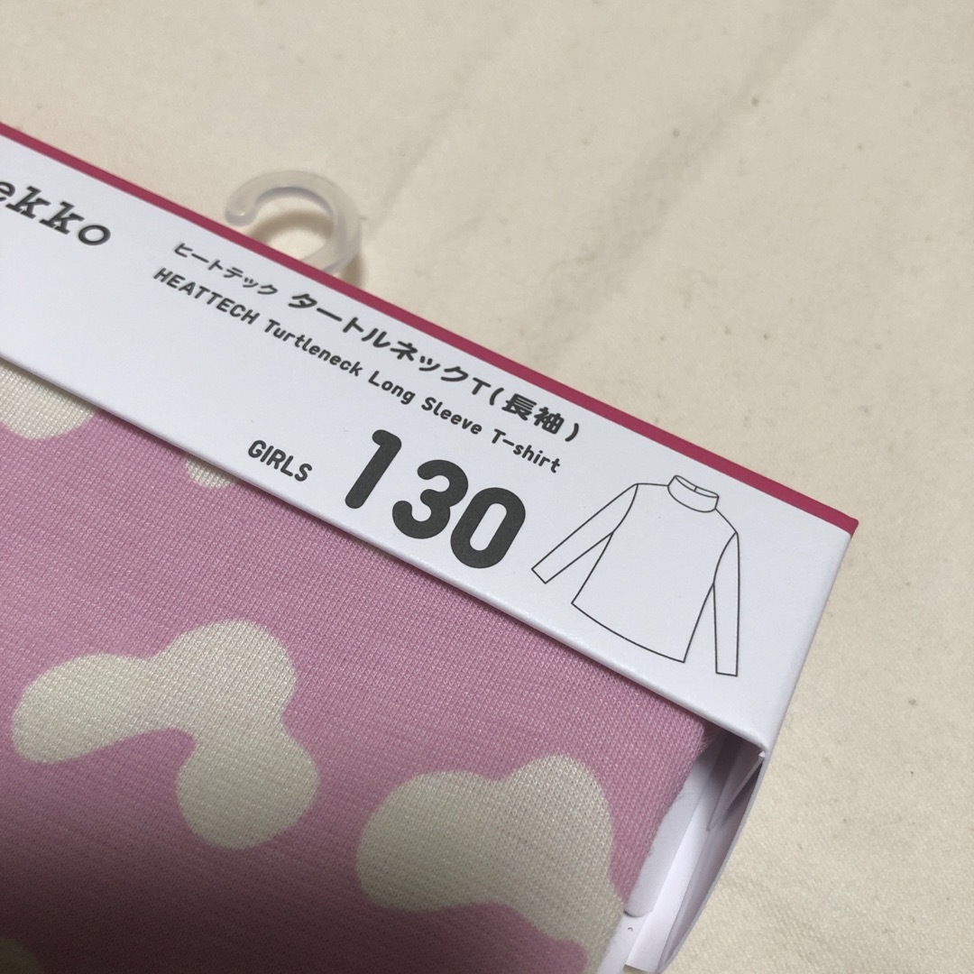 AIZU PROJECT(アイズ・プロジェクト)のユニクロ　マリメッコ　コラボ　ヒートテック　タートルネック　長袖　ピンク キッズ/ベビー/マタニティのキッズ服女の子用(90cm~)(下着)の商品写真