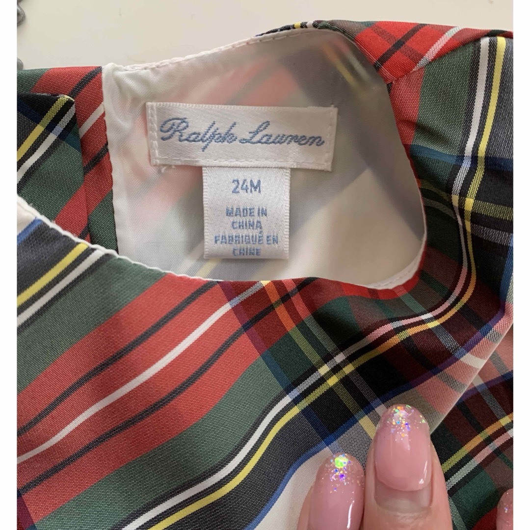 Ralph Lauren(ラルフローレン)のラルフローレン　チェックワンピース24M キッズ/ベビー/マタニティのキッズ服女の子用(90cm~)(ワンピース)の商品写真