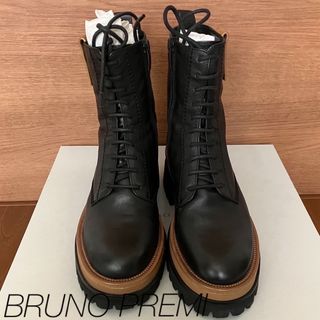 ブルーノプレミ(BRUNO PREMI)のBRUNO PREMI ブルーノプレミ ブーツ ブラック×ブラウン 35(ブーツ)