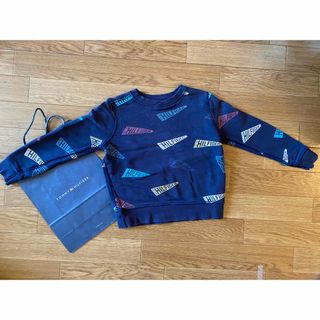 トミーヒルフィガー(TOMMY HILFIGER)の上品リバーシブル？★カラフルTOMMYHILFIGERロゴ入り長袖トレーナー紺(その他)