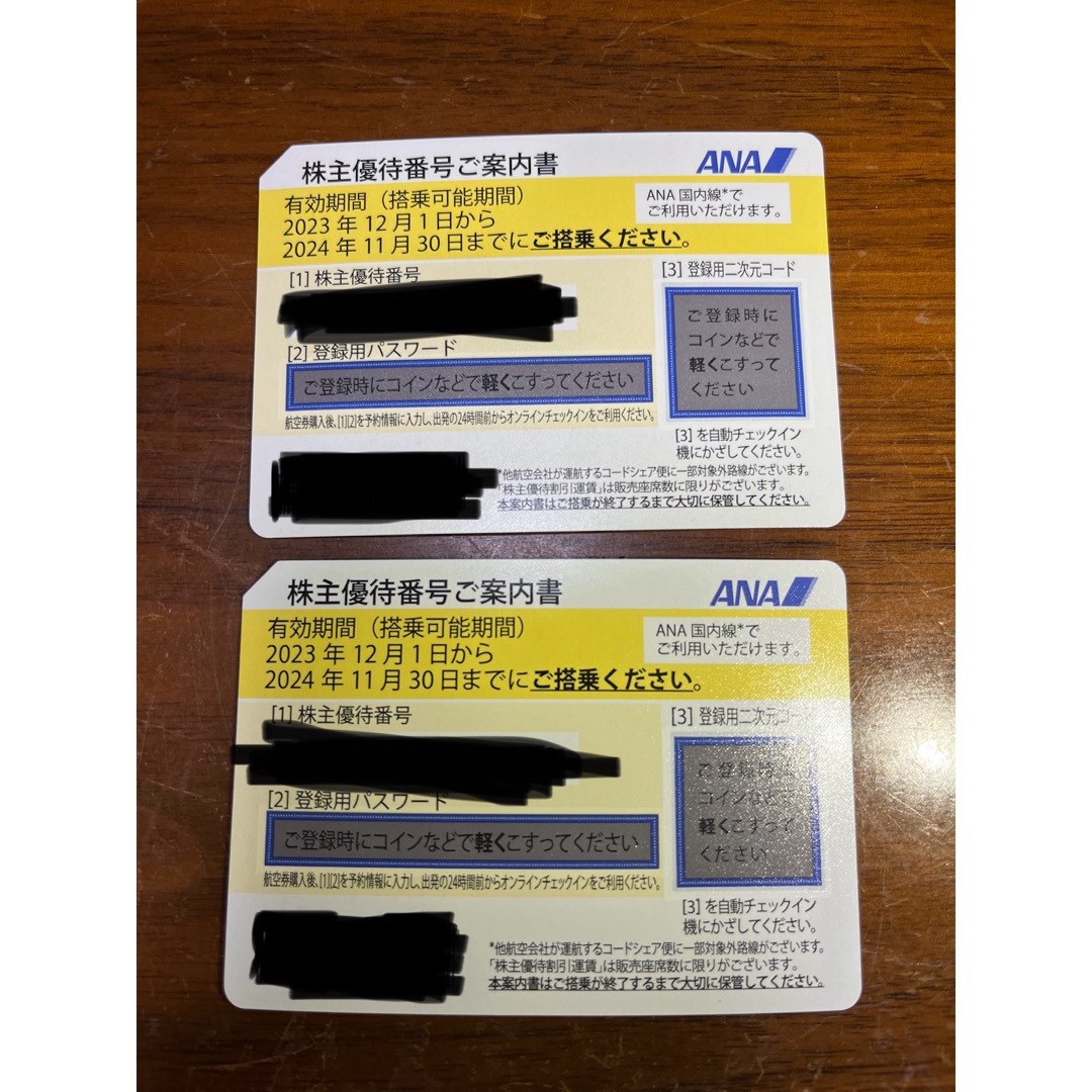 ANA 株主優待券2枚 チケットの優待券/割引券(その他)の商品写真