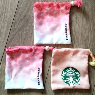 スターバックスコーヒー(Starbucks Coffee)の【新品未使用】スターバックス　ミニカップギフト　巾着　ピンク　桜　小物入れ(ポーチ)