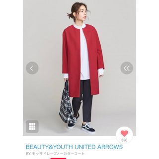 美品【BEAUTY&YOUTH UNITED ARROWS】ノーカラーコート