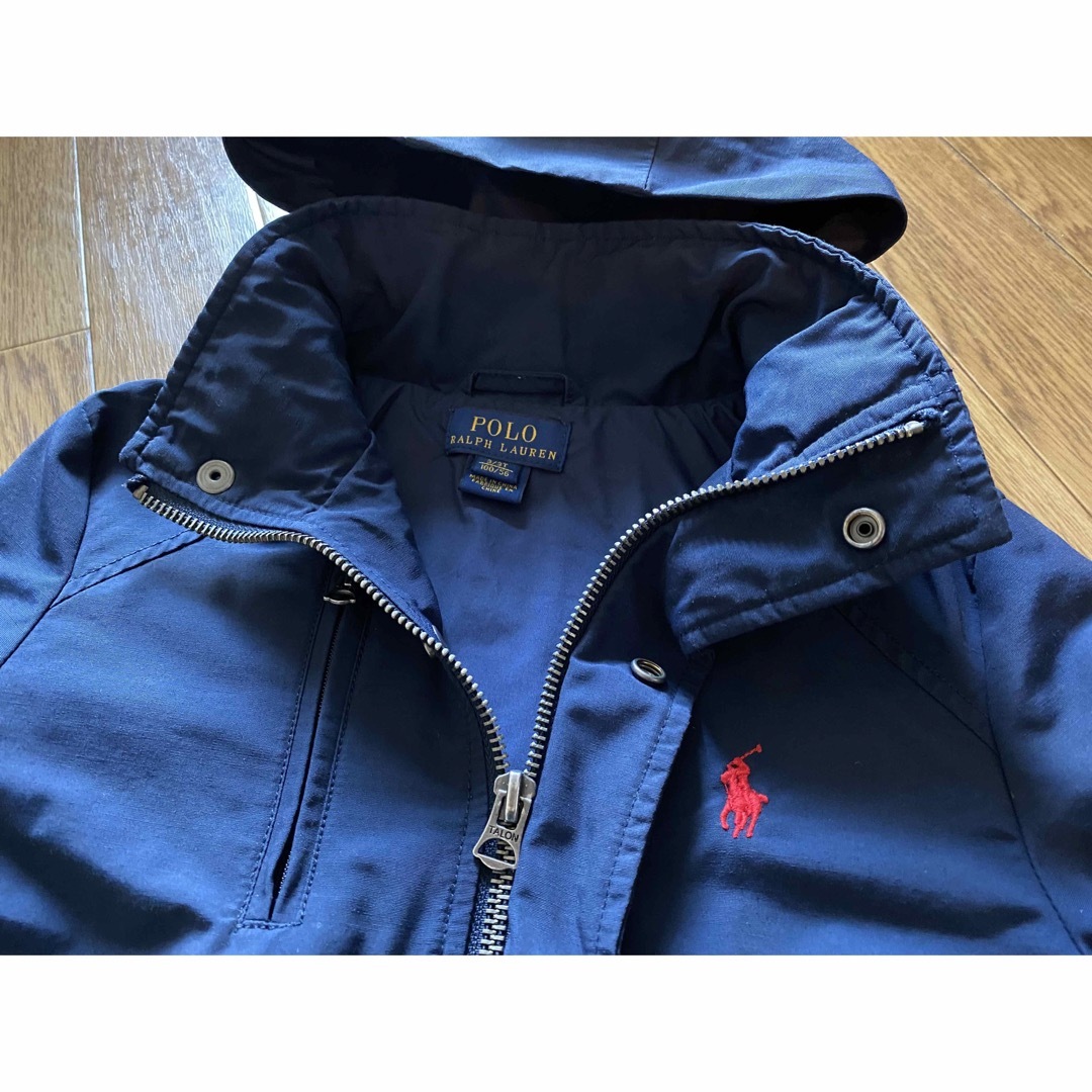 Ralph Lauren(ラルフローレン)の美品★上品ポニー刺繍フード収納ジャケットラルフローレン紺ネイビー3T100 キッズ/ベビー/マタニティのキッズ服男の子用(90cm~)(ジャケット/上着)の商品写真