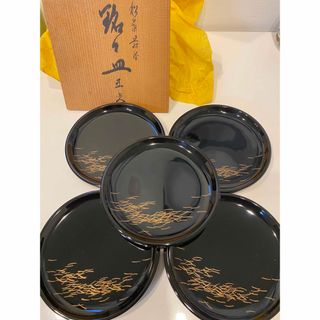 美品　輪島塗　慶塚　銘々皿　5枚(漆芸)