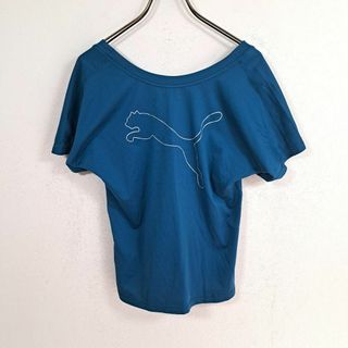 プーマ(PUMA)の美品✨　PUMA プーマ　レディース　Tシャツ プリント（XXS以下）　ブルー(Tシャツ(半袖/袖なし))