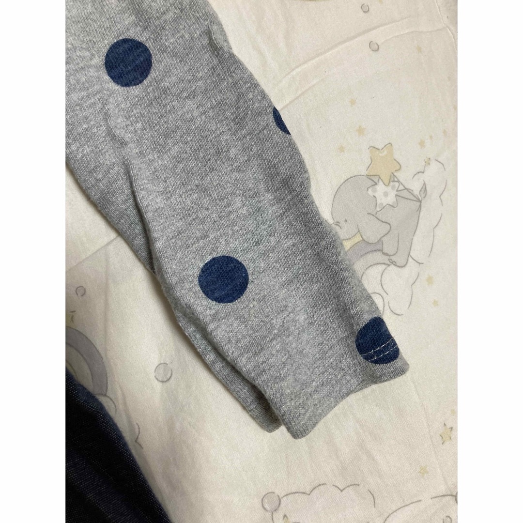 babyGAP(ベビーギャップ)のGAP 長袖ワンピース　ドット　ドッキング　95 キッズ/ベビー/マタニティのキッズ服女の子用(90cm~)(ワンピース)の商品写真