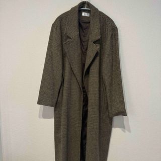 アニュアンス(ánuans)のleema ルエマ check over coat ブラウン(ロングコート)