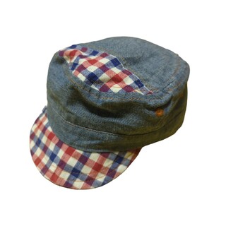 42cm ベビー　チェック帽子(帽子)